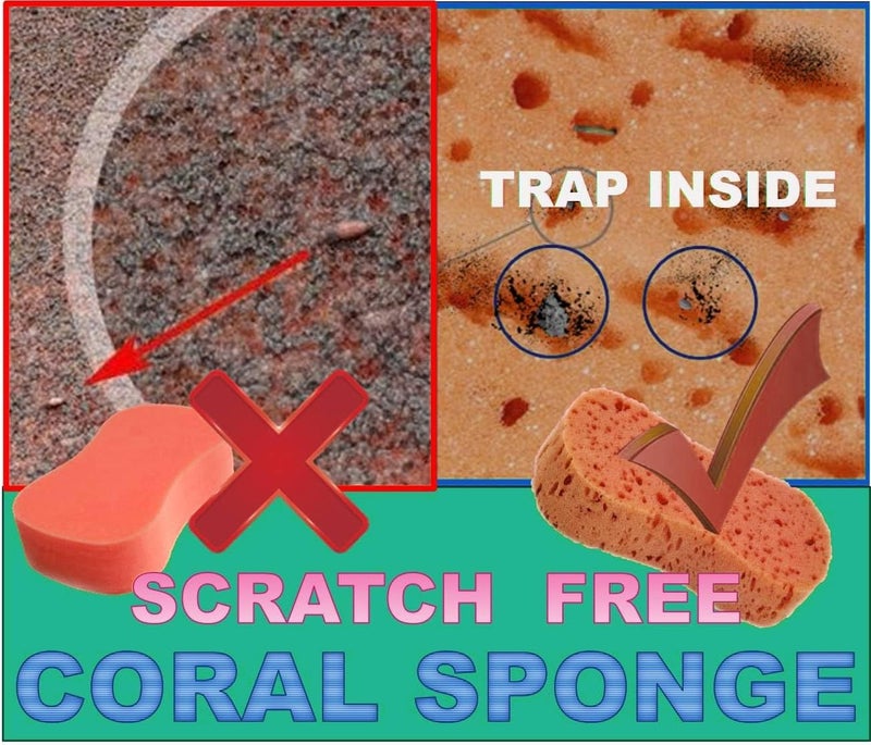 QUALIALL Ultimate Premium 5-Pack Coral Sponge Set - Extra Soft, Non-Scratch, Foaming & Large - Perfect for Car Washing, Household Cleaning and Fightingk (Orange) - Image 2